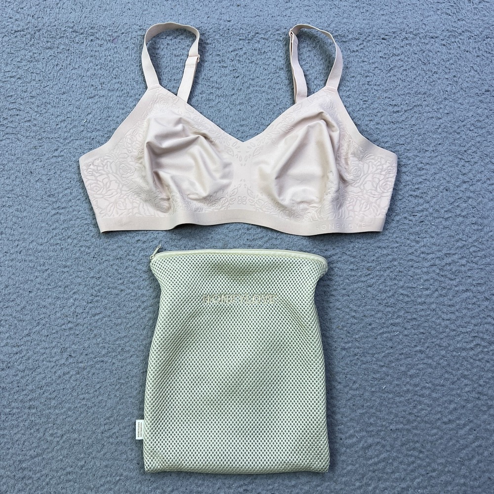 Honeylove Silhouette Bra Womens 1X Roses Blush Seamless Wireless Comfort NO PADS